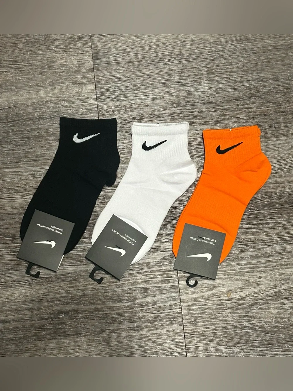 Nike Men’s Ankle Socks - Black, White, Orange